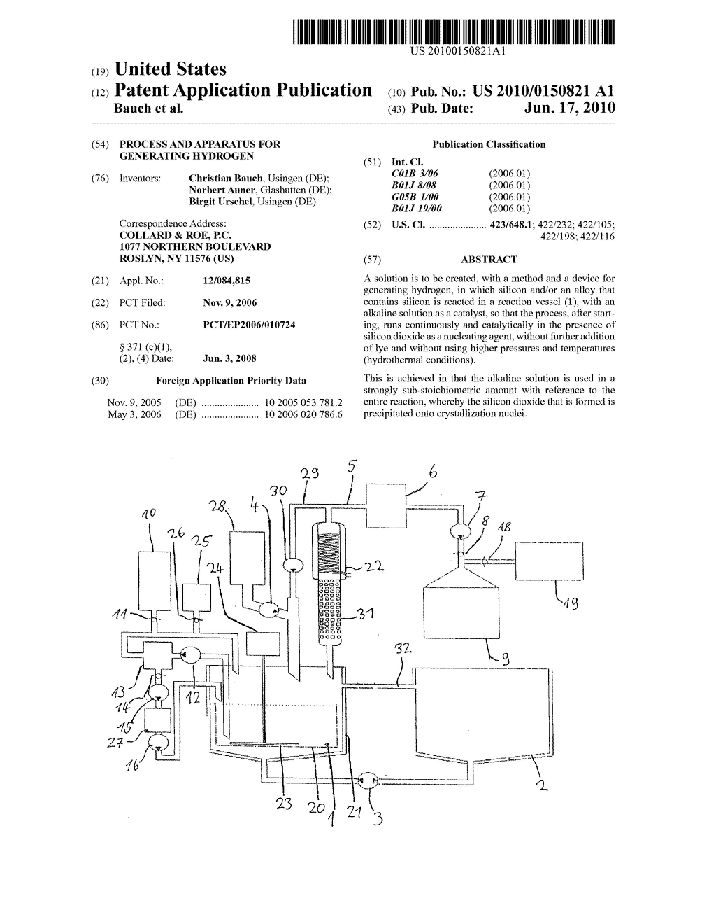 Process and Apparatus for Generating Hydrogen - diagram, schematic, and image 01