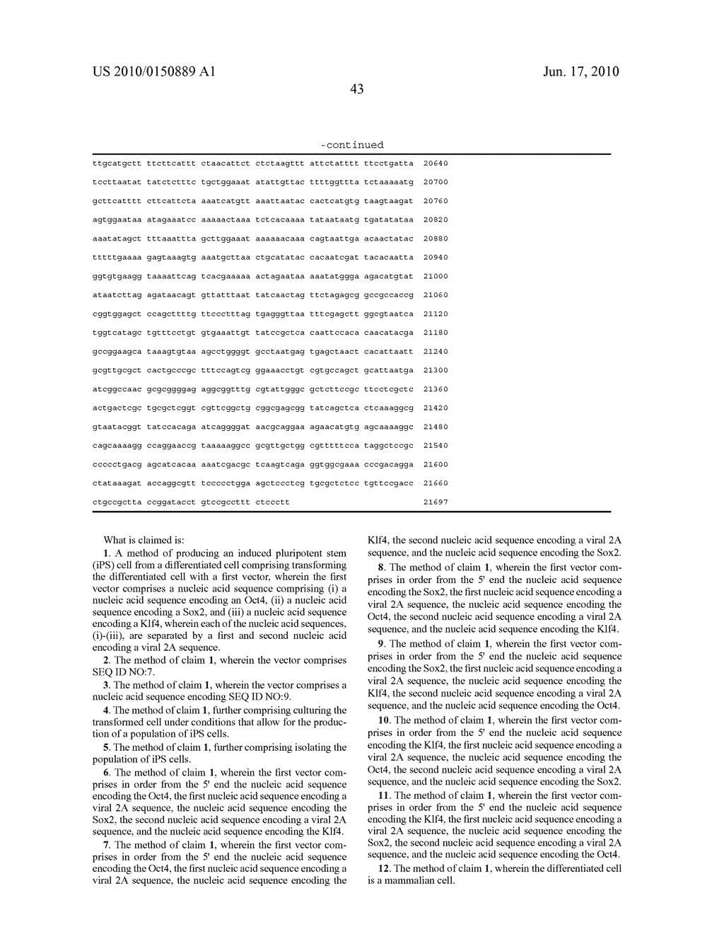 Polycistronic Vector For Human Induced Pluripotent Stem Cell Production - diagram, schematic, and image 61