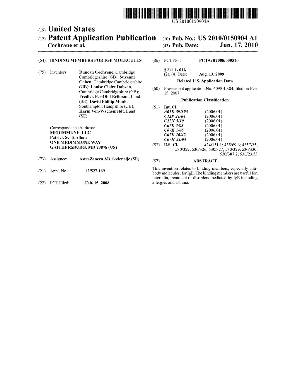 BINDING MEMBERS FOR IGE MOLECULES - diagram, schematic, and image 01