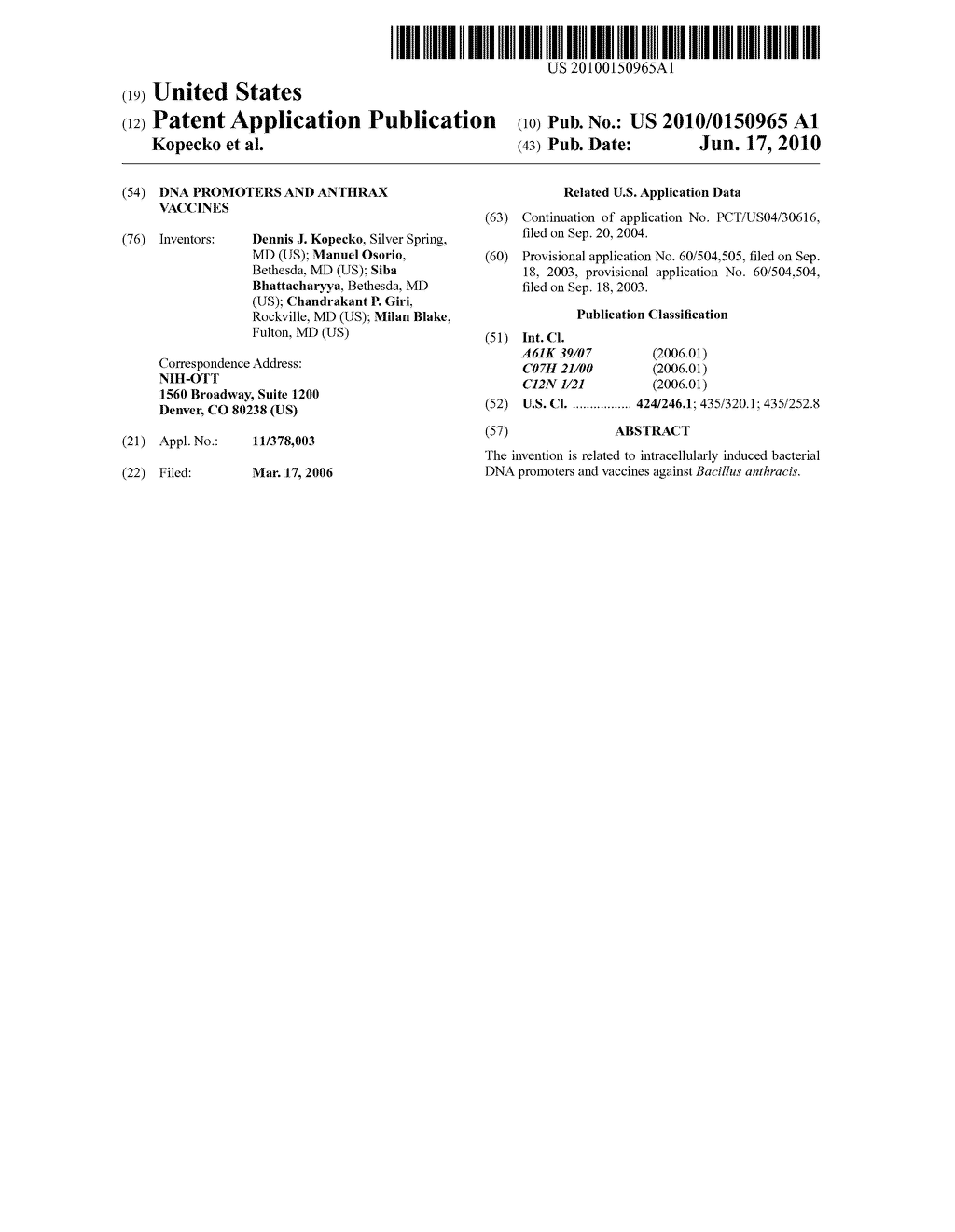 DNA PROMOTERS AND ANTHRAX VACCINES - diagram, schematic, and image 01