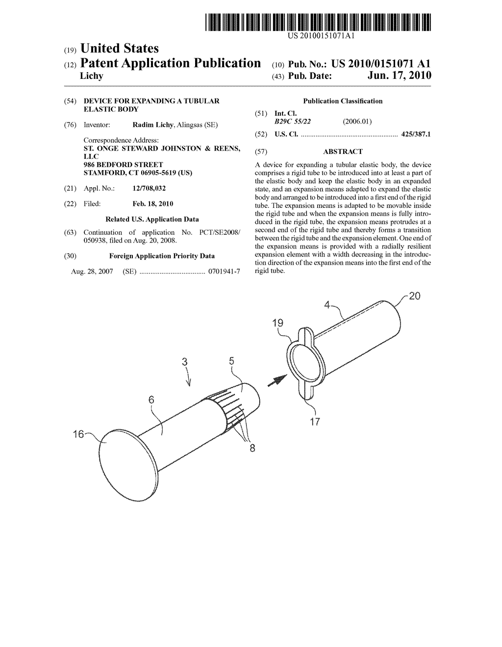 Device For Expanding A Tubular Elastic Body - diagram, schematic, and image 01