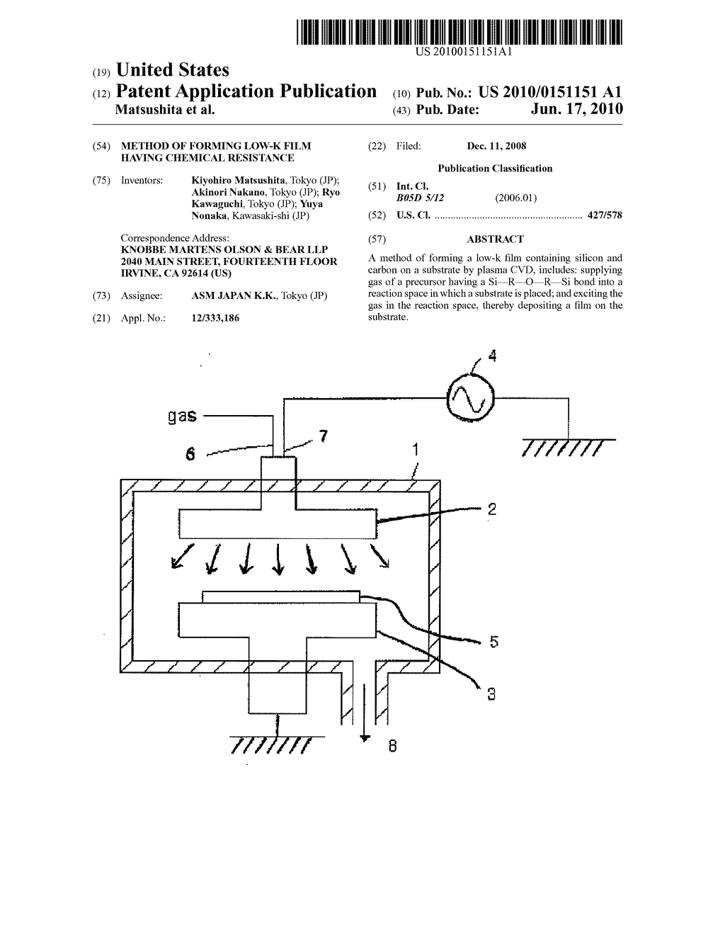 METHOD OF FORMING LOW-K FILM HAVING CHEMICAL RESISTANCE - diagram, schematic, and image 01