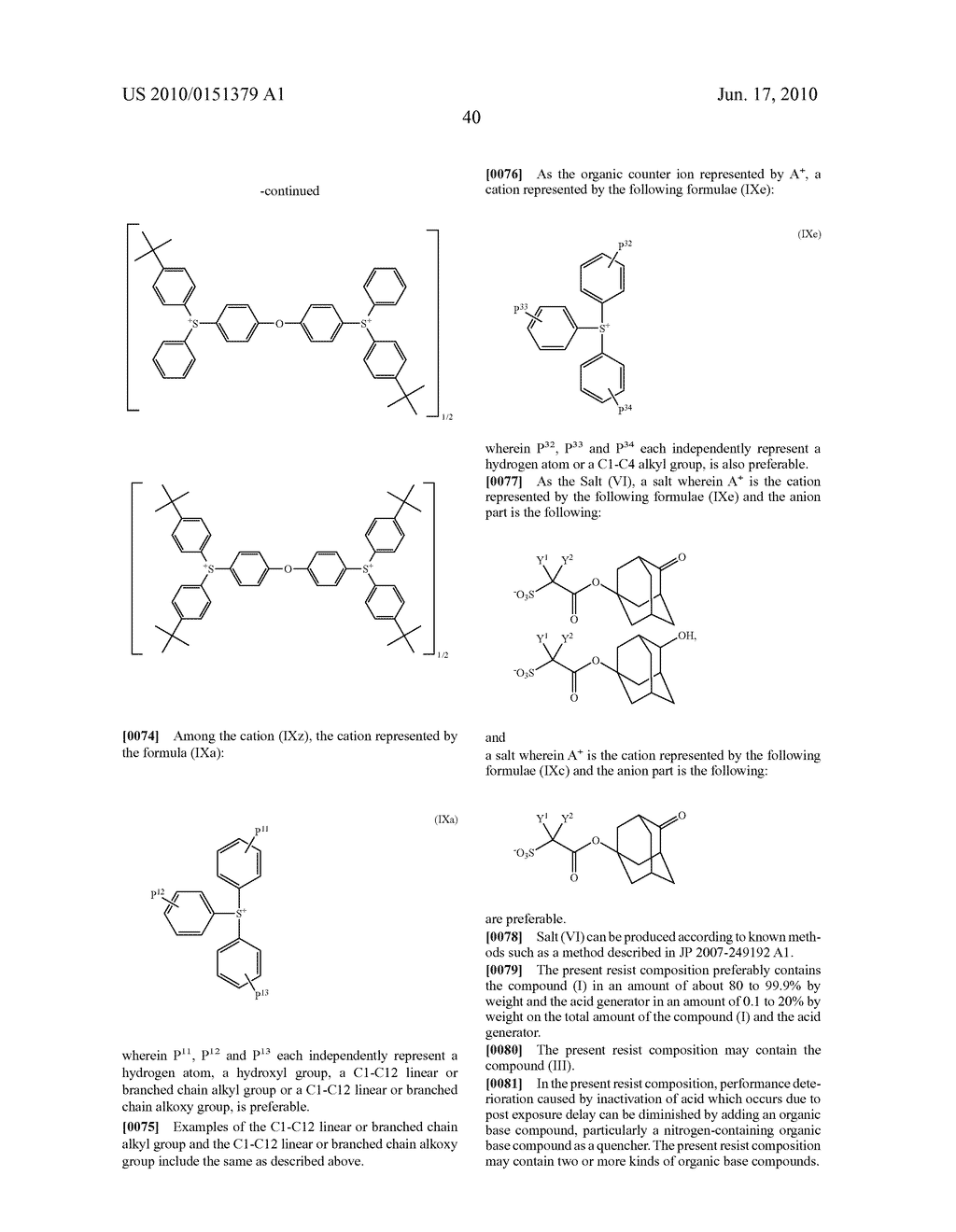 COMPOUND AND CHEMICALLY AMPLIFIED RESIST COMPOSITION CONTAINING THE SAME - diagram, schematic, and image 41