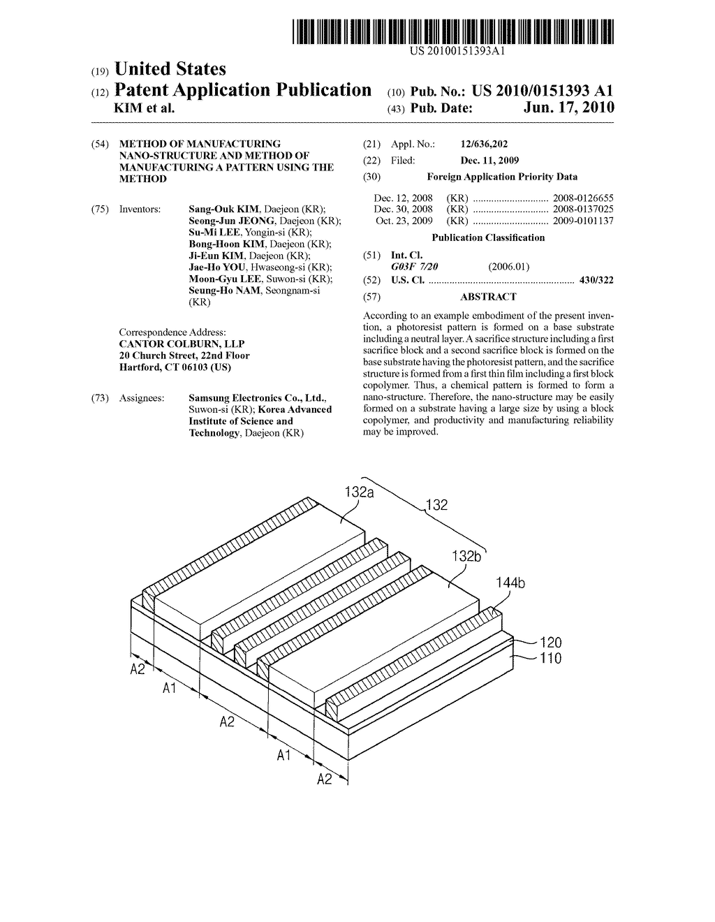 METHOD OF MANUFACTURING NANO-STRUCTURE AND METHOD OF MANUFACTURING A PATTERN USING THE METHOD - diagram, schematic, and image 01