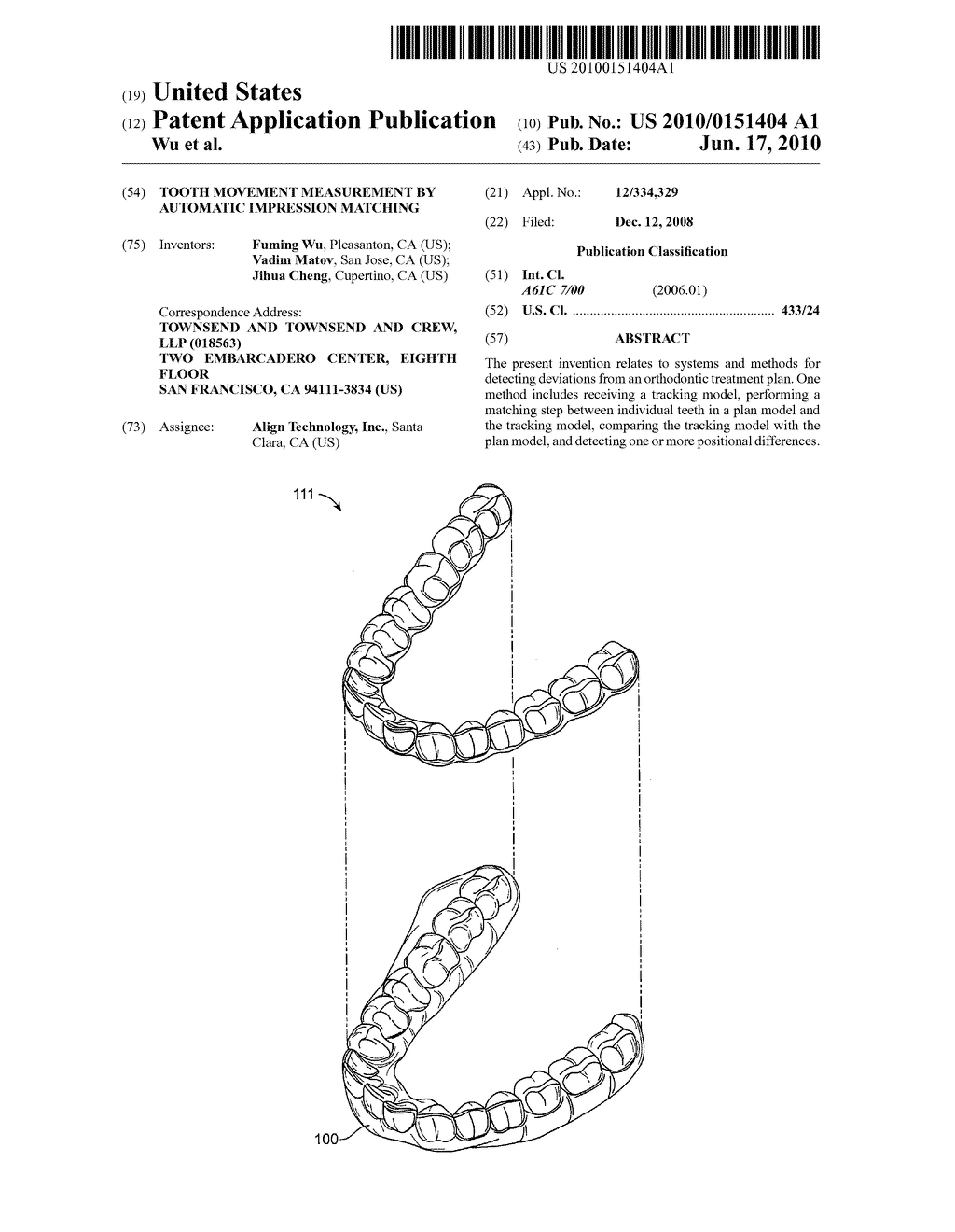 TOOTH MOVEMENT MEASUREMENT BY AUTOMATIC IMPRESSION MATCHING - diagram, schematic, and image 01