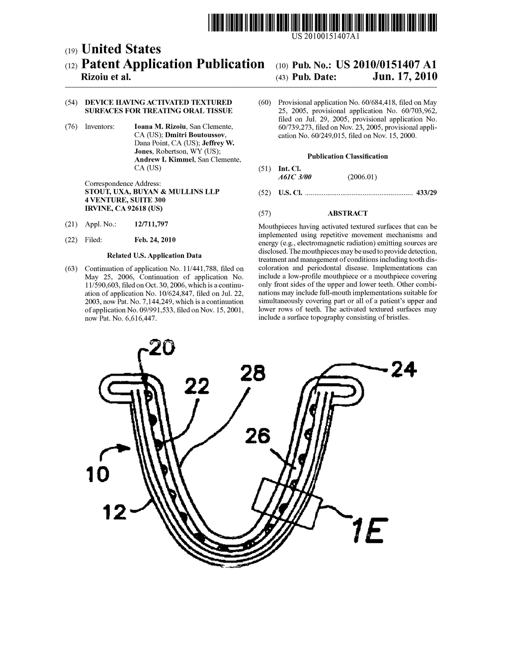 DEVICE HAVING ACTIVATED TEXTURED SURFACES FOR TREATING ORAL TISSUE - diagram, schematic, and image 01