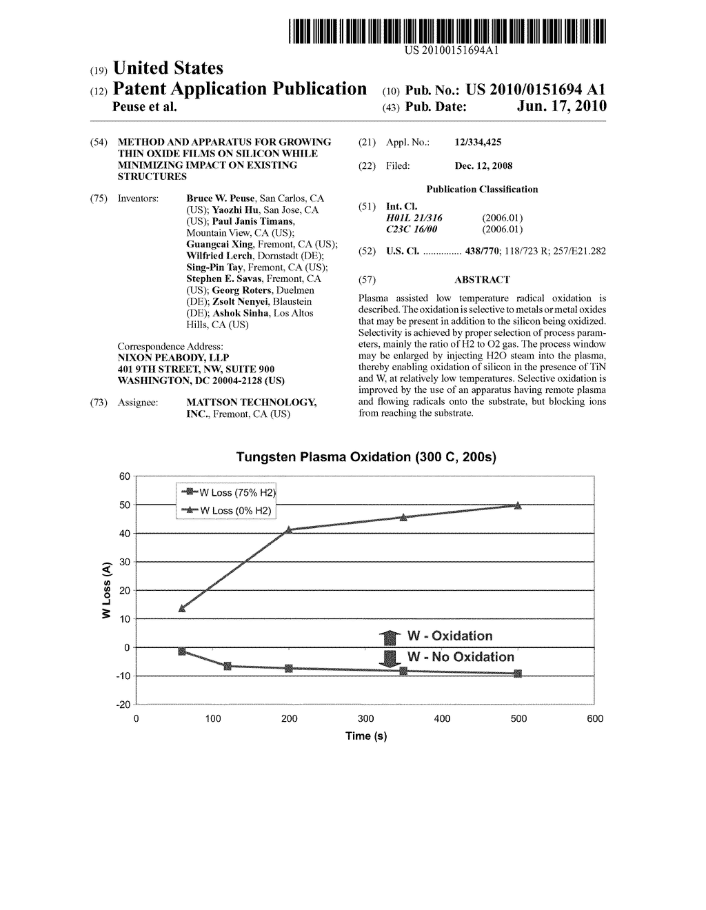 METHOD AND APPARATUS FOR GROWING THIN OXIDE FILMS ON SILICON WHILE MINIMIZING IMPACT ON EXISTING STRUCTURES - diagram, schematic, and image 01