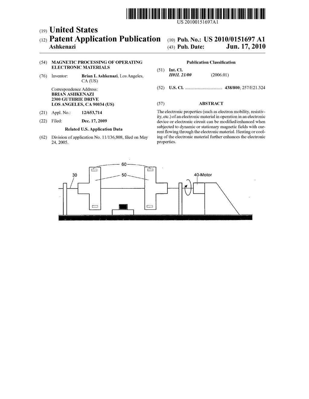 Magnetic processing of operating electronic materials - diagram, schematic, and image 01