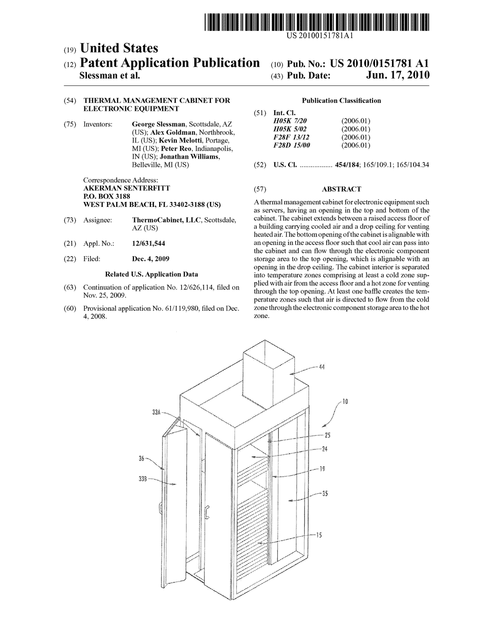 Thermal Management Cabinet for Electronic Equipment - diagram, schematic, and image 01