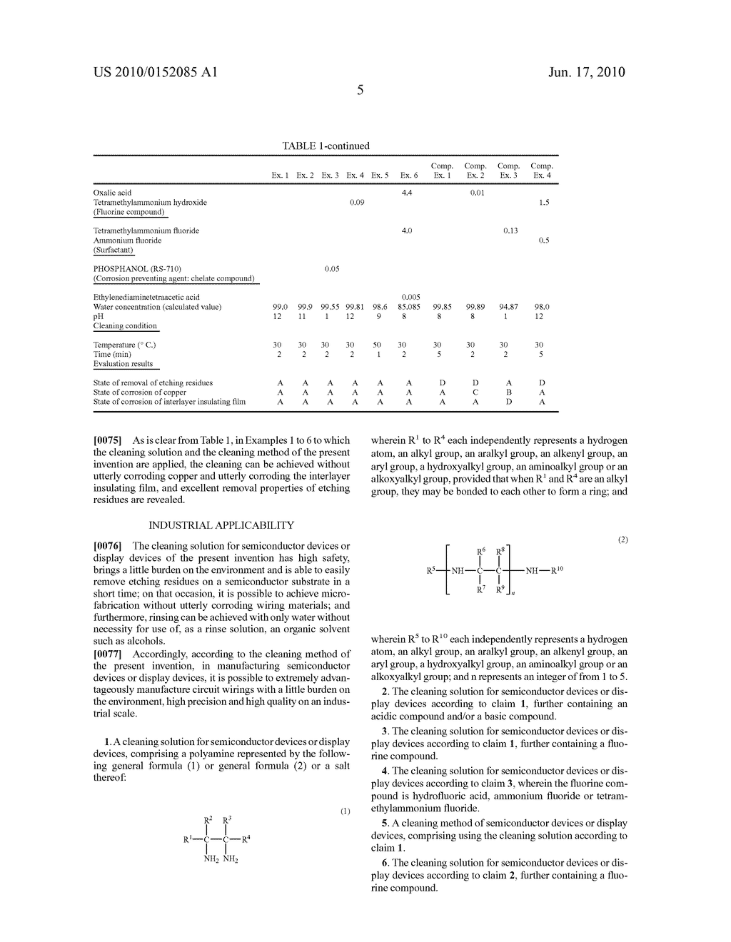 CLEANING SOLUTION FOR SEMICONDUCTOR DEVICE OR DISPLAY DEVICE, AND CLEANING METHOD - diagram, schematic, and image 07