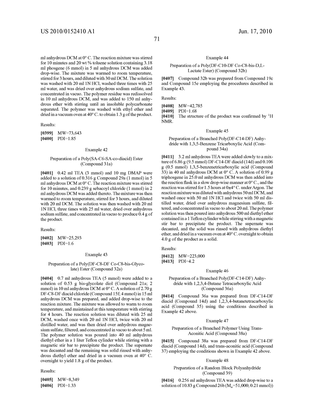 HIGH MOLECULAR WEIGHT POLYMERS, DEVICES AND METHOD FOR MAKING AND USING SAME - diagram, schematic, and image 72