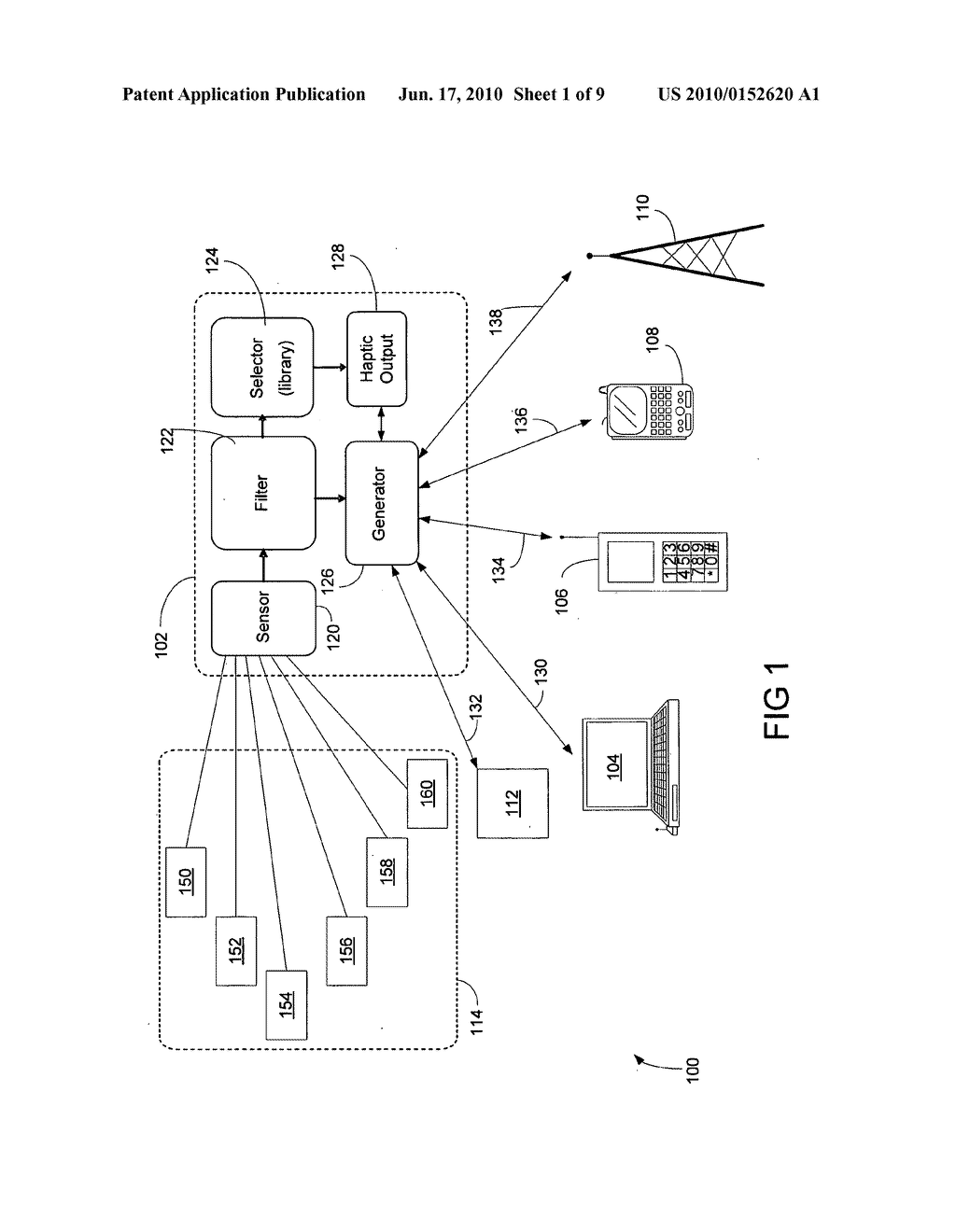 Method and Apparatus for Providing A Haptic Monitoring System Using Multiple Sensors - diagram, schematic, and image 02