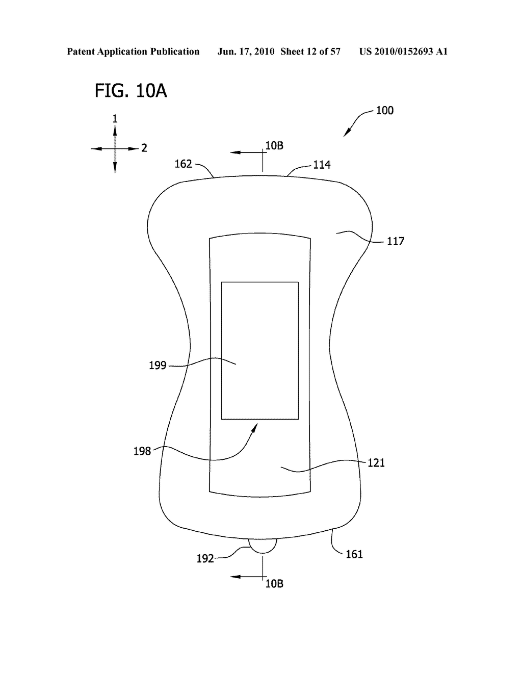 ABSORBENT ARTICLE HAVING LINE OF WEAKNESS FOR FOLDING THE ARTICLE - diagram, schematic, and image 13