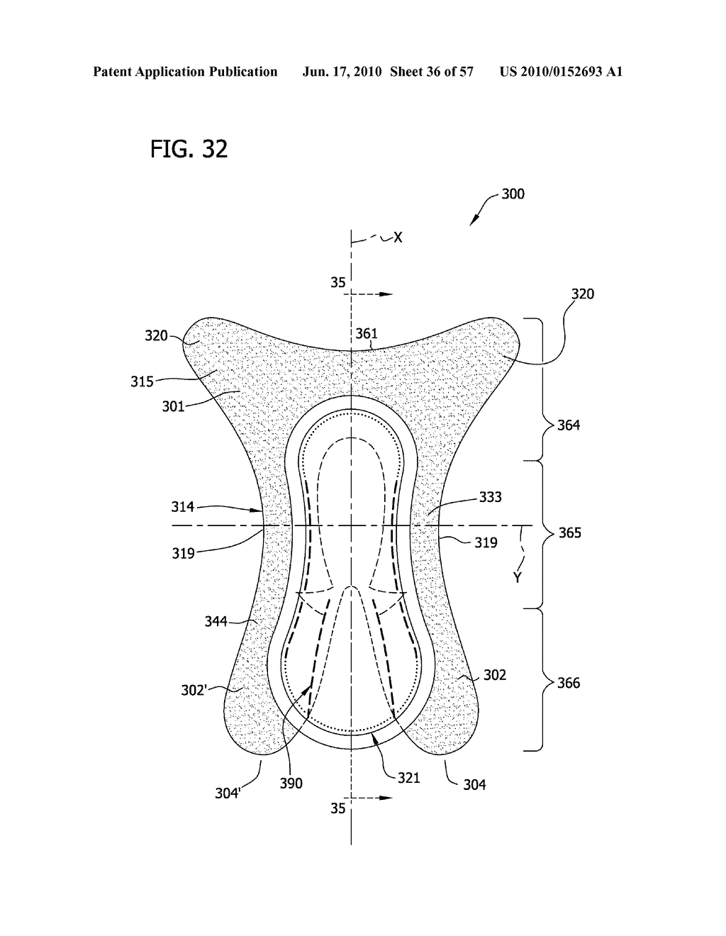 ABSORBENT ARTICLE HAVING LINE OF WEAKNESS FOR FOLDING THE ARTICLE - diagram, schematic, and image 37