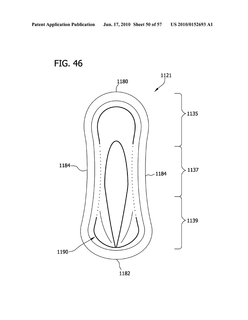 ABSORBENT ARTICLE HAVING LINE OF WEAKNESS FOR FOLDING THE ARTICLE - diagram, schematic, and image 51