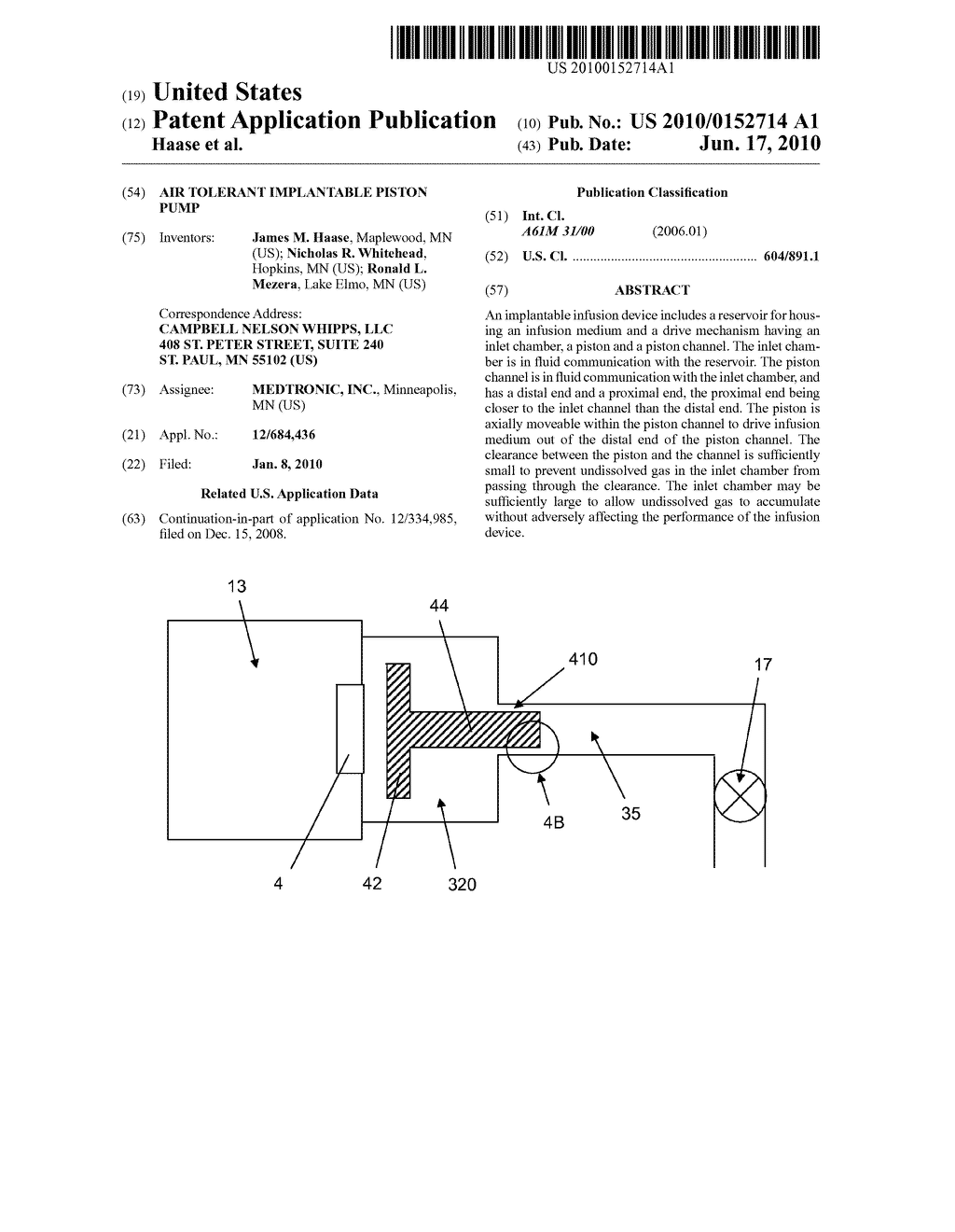 AIR TOLERANT IMPLANTABLE PISTON PUMP - diagram, schematic, and image 01