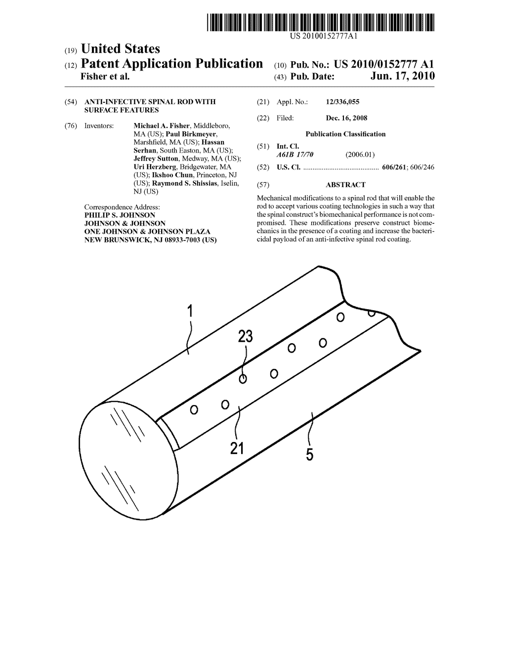 Anti-Infective Spinal Rod with Surface Features - diagram, schematic, and image 01