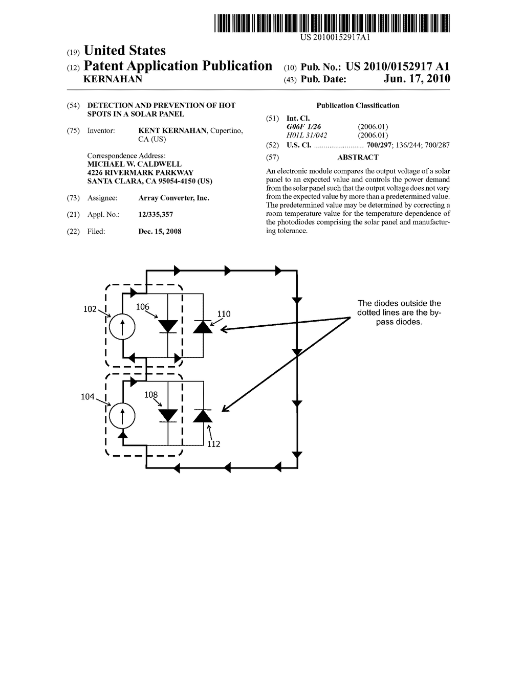 DETECTION AND PREVENTION OF HOT SPOTS IN A SOLAR PANEL - diagram, schematic, and image 01