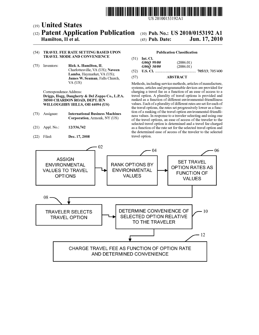 TRAVEL FEE RATE SETTING BASED UPON TRAVEL MODE AND CONVENIENCE - diagram, schematic, and image 01