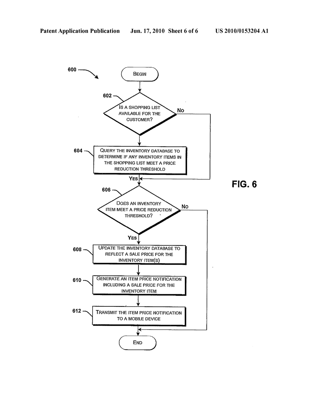 SYSTEMS AND METHODS FOR DELIVERING ITEM PRICE NOTIFICATION TO A MOBILE DEVICE - diagram, schematic, and image 07