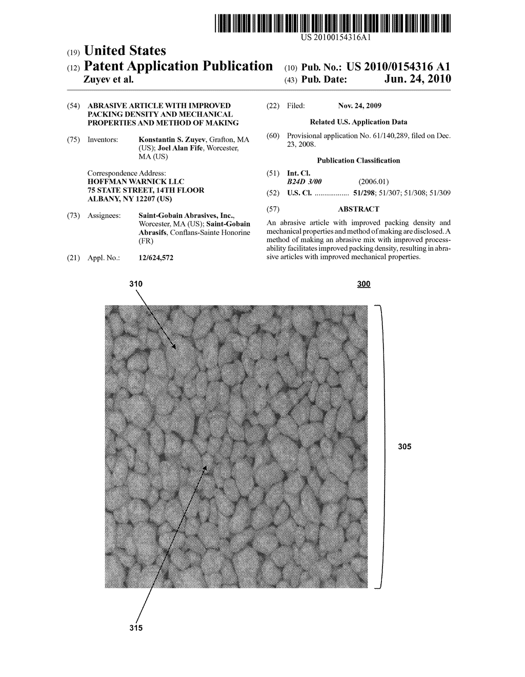 ABRASIVE ARTICLE WITH IMPROVED PACKING DENSITY AND MECHANICAL PROPERTIES AND METHOD OF MAKING - diagram, schematic, and image 01