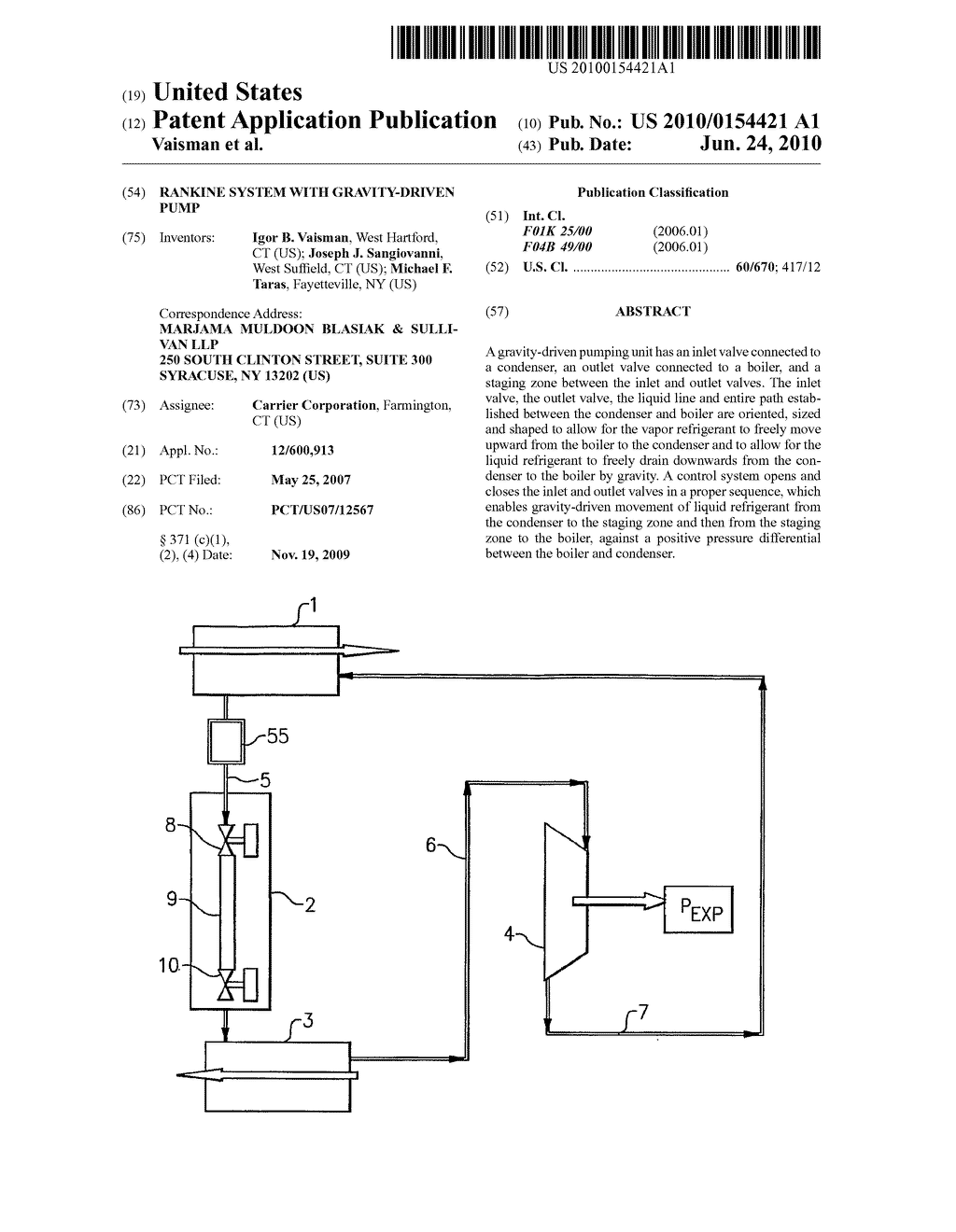 RANKINE SYSTEM WITH GRAVITY-DRIVEN PUMP - diagram, schematic, and image 01