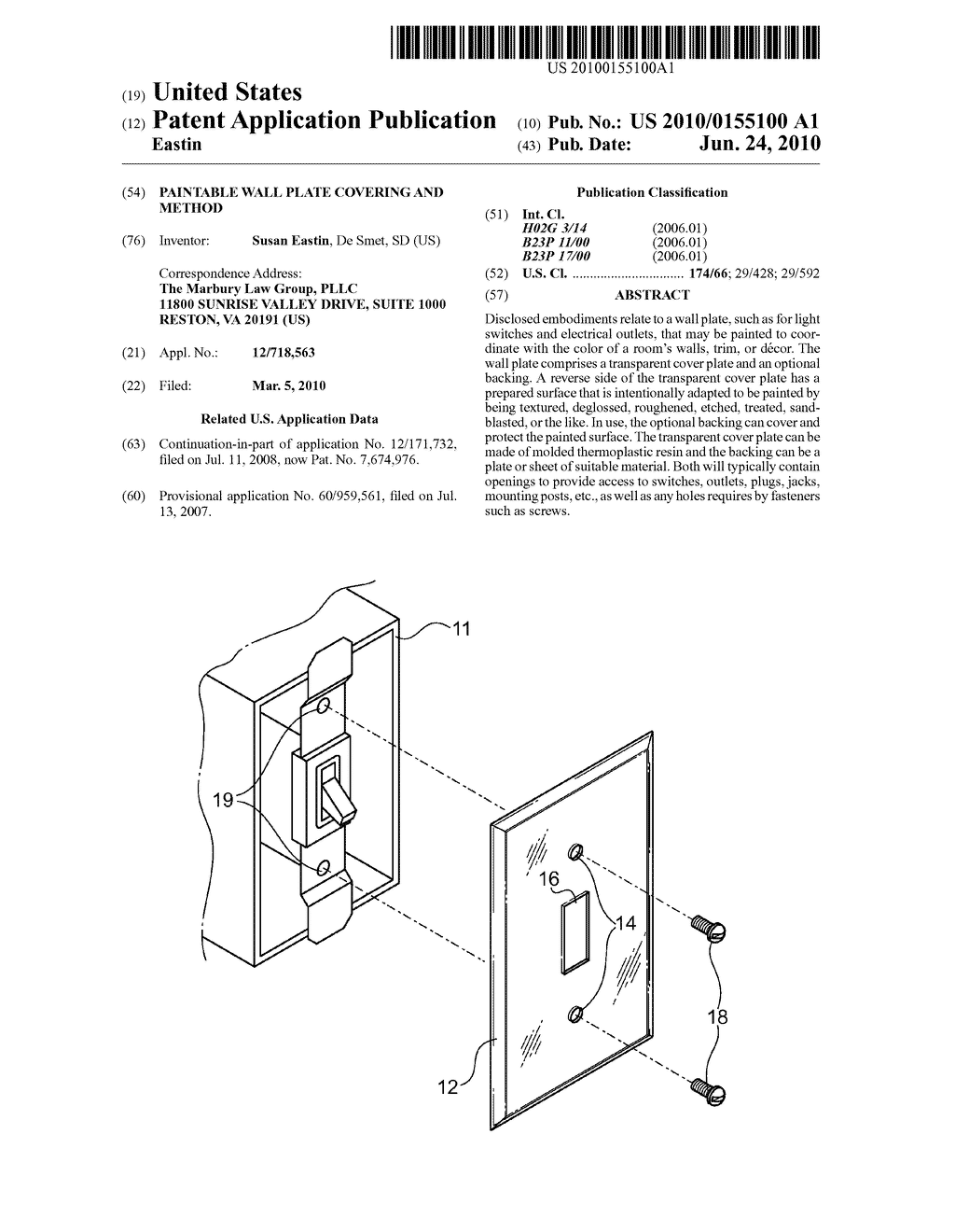 Paintable Wall Plate Covering and Method - diagram, schematic, and image 01