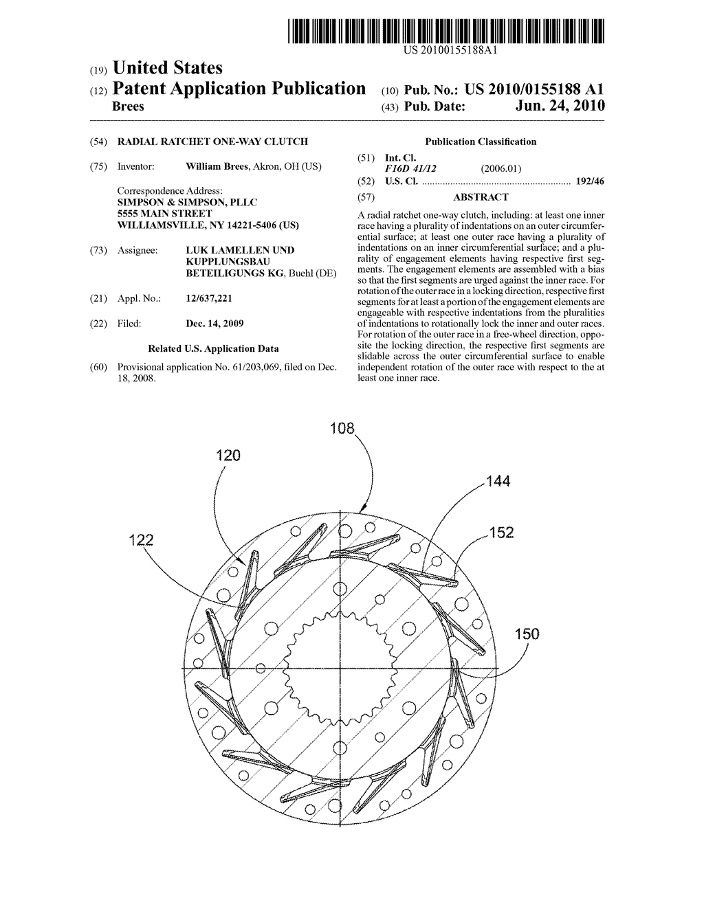 RADIAL RATCHET ONE-WAY CLUTCH - diagram, schematic, and image 01