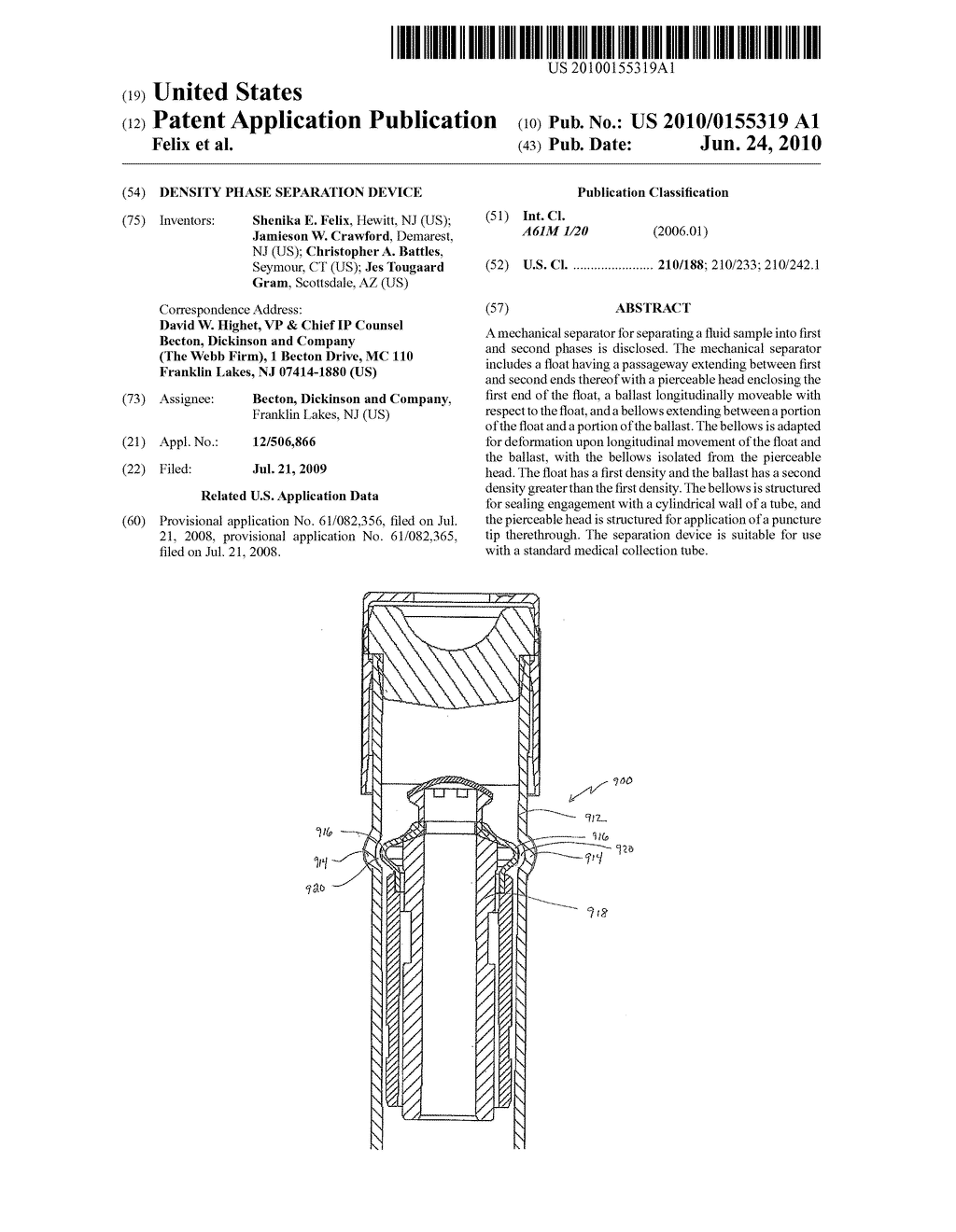 Density Phase Separation Device - diagram, schematic, and image 01