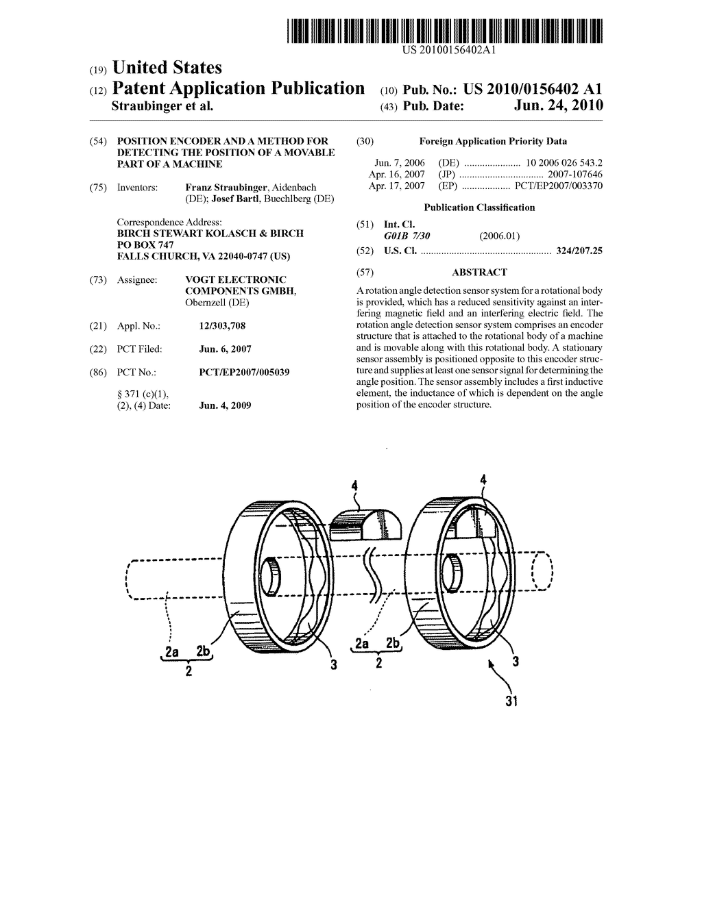 POSITION ENCODER AND A METHOD FOR DETECTING THE POSITION OF A MOVABLE PART OF A MACHINE - diagram, schematic, and image 01