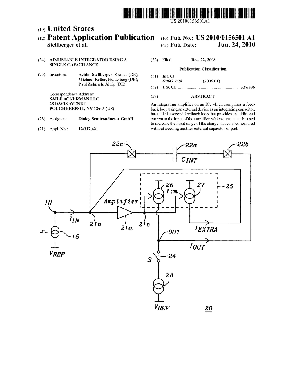 Adjustable integrator using a single capacitance - diagram, schematic, and image 01