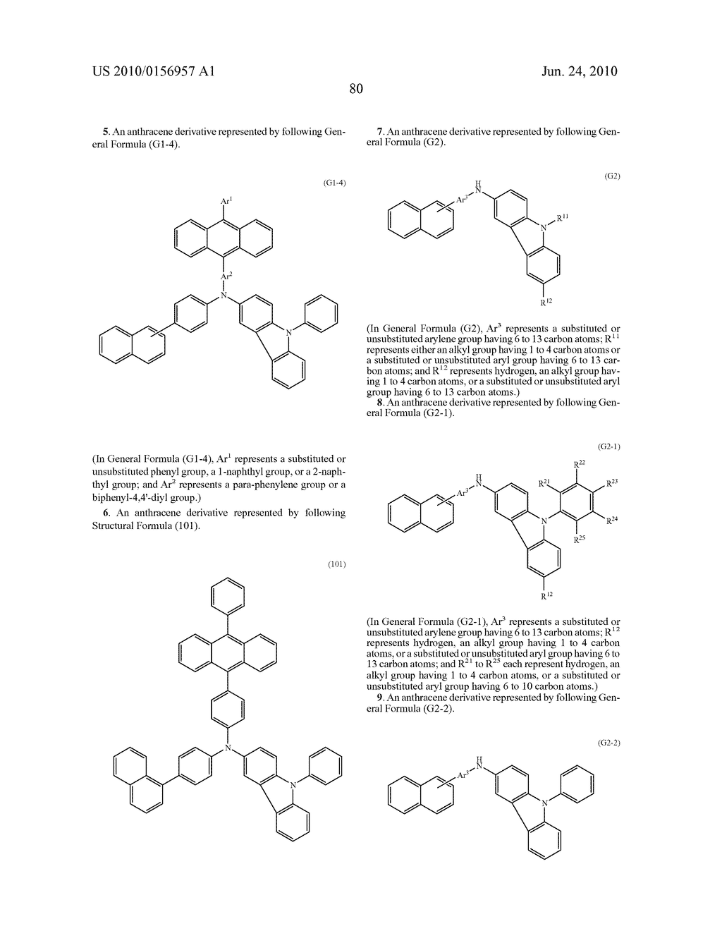 ORGANIC COMPOUND, ANTHRACENE DERIVATIVE, AND LIGHT-EMITTING ELEMENTS, LIGHT-EMITTING DEVICES, ELECTRONIC DEVICES, AND LIGHTING DEVICES USING THE ANTHRACENE DERIVATIVE - diagram, schematic, and image 99