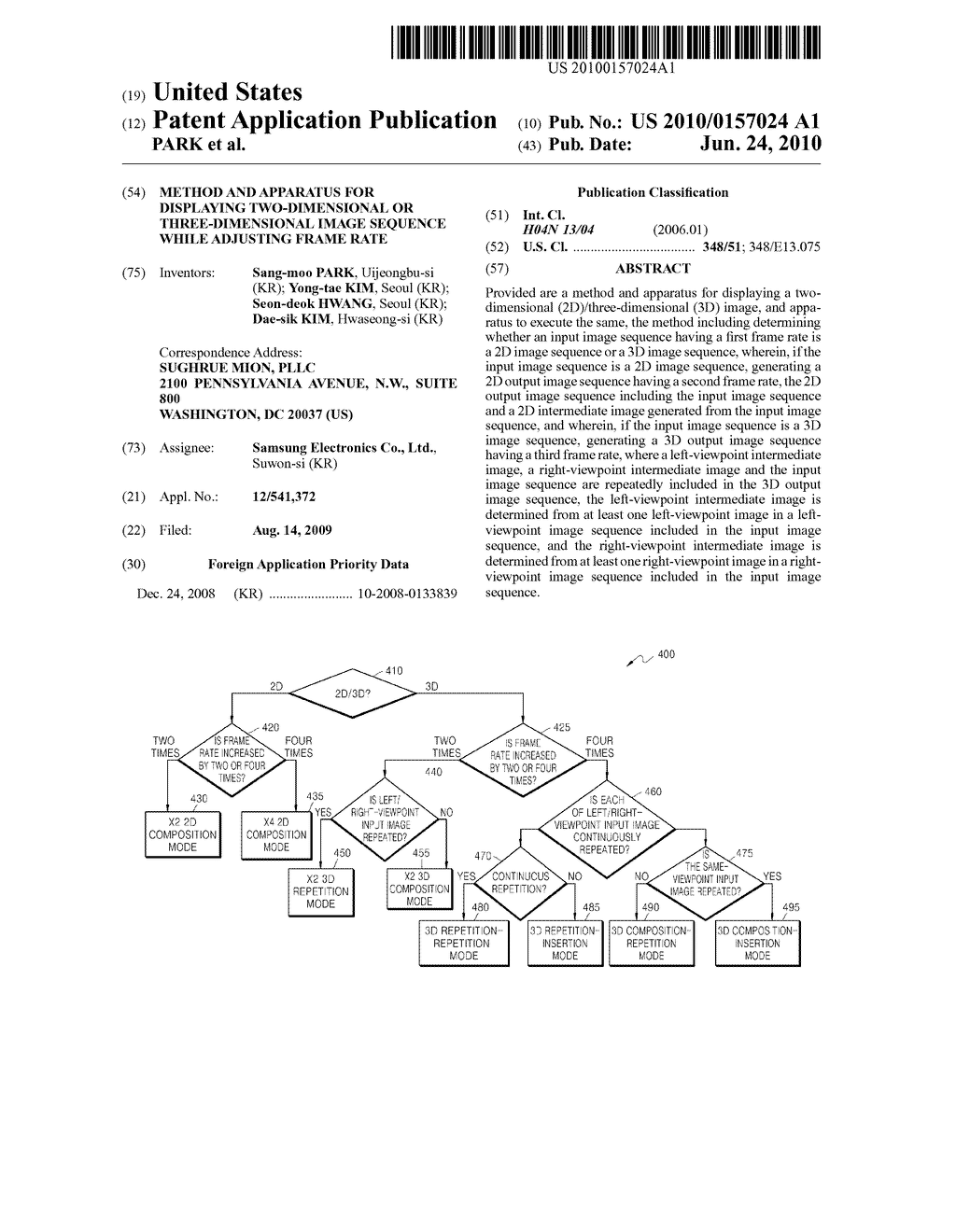 METHOD AND APPARATUS FOR DISPLAYING TWO-DIMENSIONAL OR THREE-DIMENSIONAL IMAGE SEQUENCE WHILE ADJUSTING FRAME RATE - diagram, schematic, and image 01