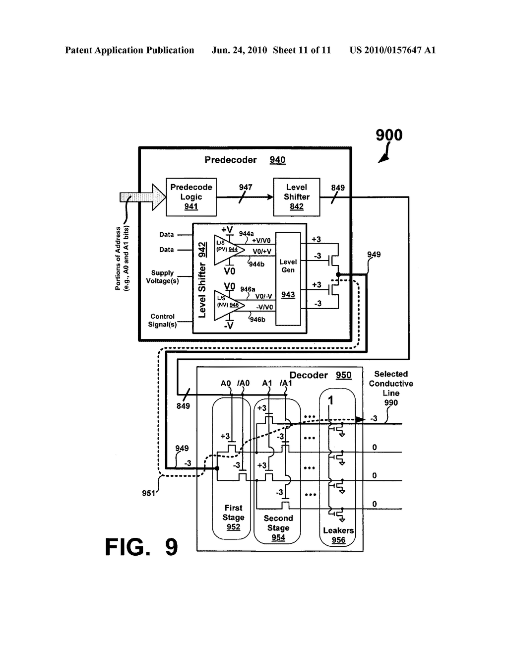 Memory access circuits and layout of the same for cross-point memory arrays - diagram, schematic, and image 12