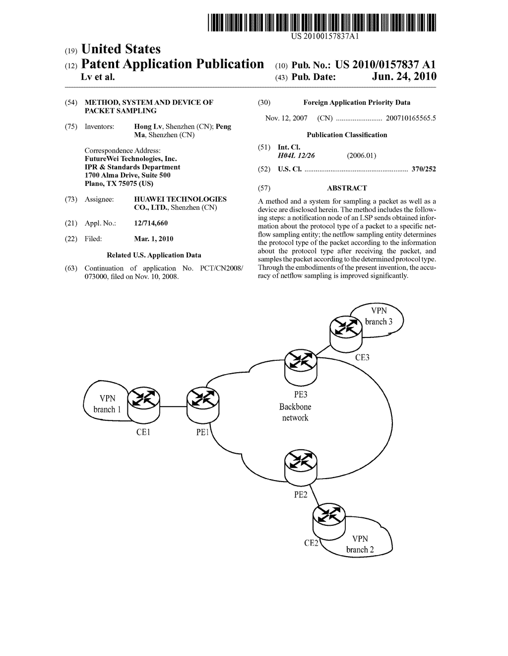 METHOD, SYSTEM AND DEVICE OF PACKET SAMPLING - diagram, schematic, and image 01