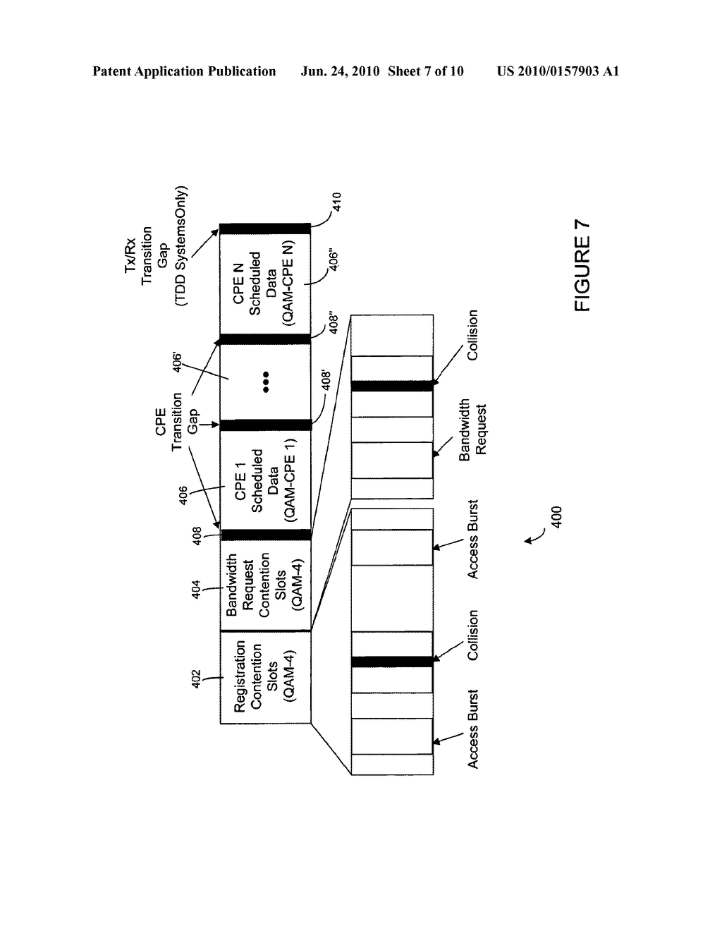 METHOD AND APPARATUS FOR EFFICIENT BANDWIDTH UTILIZATION FOR SUBSCRIBER UNIT INITIALIZATION AND SYNCHRONIZATION IN A TIME-SYNCHRONIZED COMMUNICATION SYSTEM - diagram, schematic, and image 08