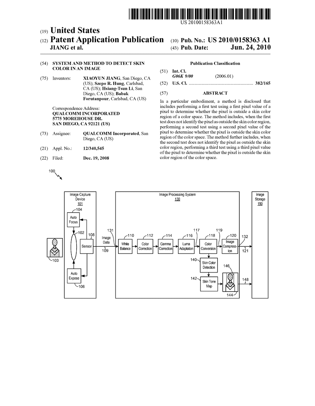 SYSTEM AND METHOD TO DETECT SKIN COLOR IN AN IMAGE - diagram, schematic, and image 01