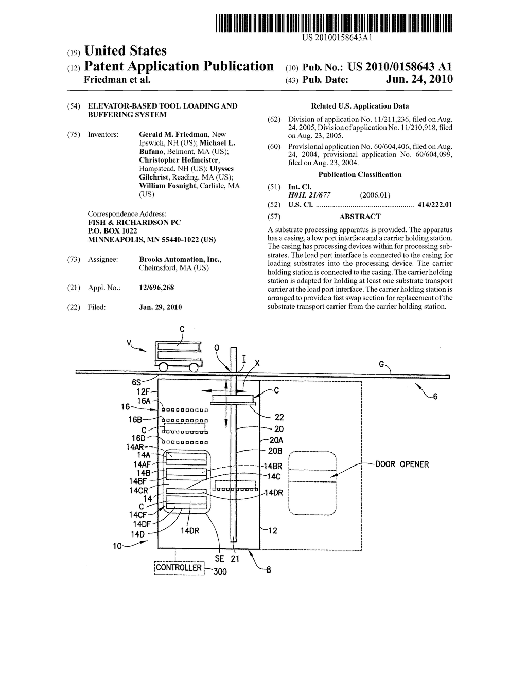 ELEVATOR-BASED TOOL LOADING AND BUFFERING SYSTEM - diagram, schematic, and image 01