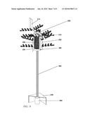 Artificial Tree and Vertical Axis Wind Turbine Combination diagram and image