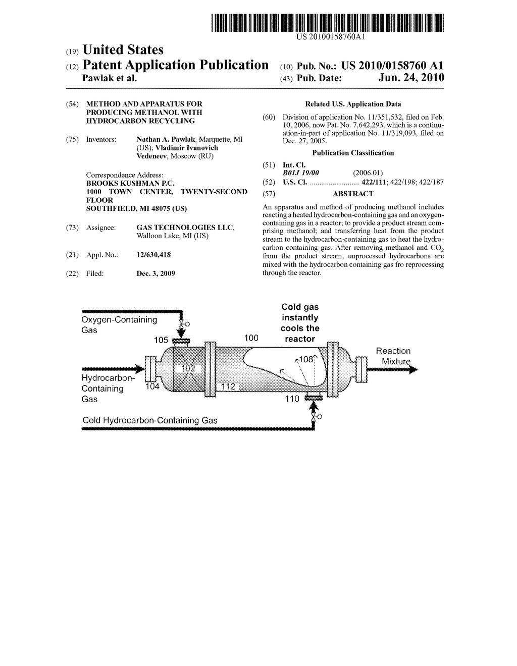 Method and Apparatus for Producing Methanol with Hydrocarbon Recycling - diagram, schematic, and image 01