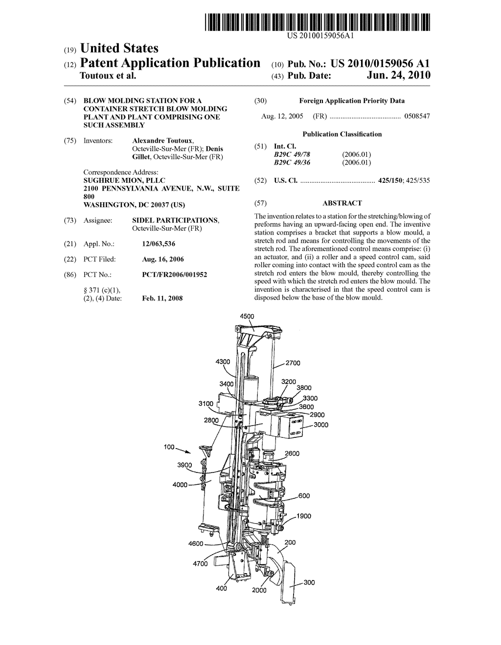 BLOW MOLDING STATION FOR A CONTAINER STRETCH BLOW MOLDING PLANT AND PLANT COMPRISING ONE SUCH ASSEMBLY - diagram, schematic, and image 01