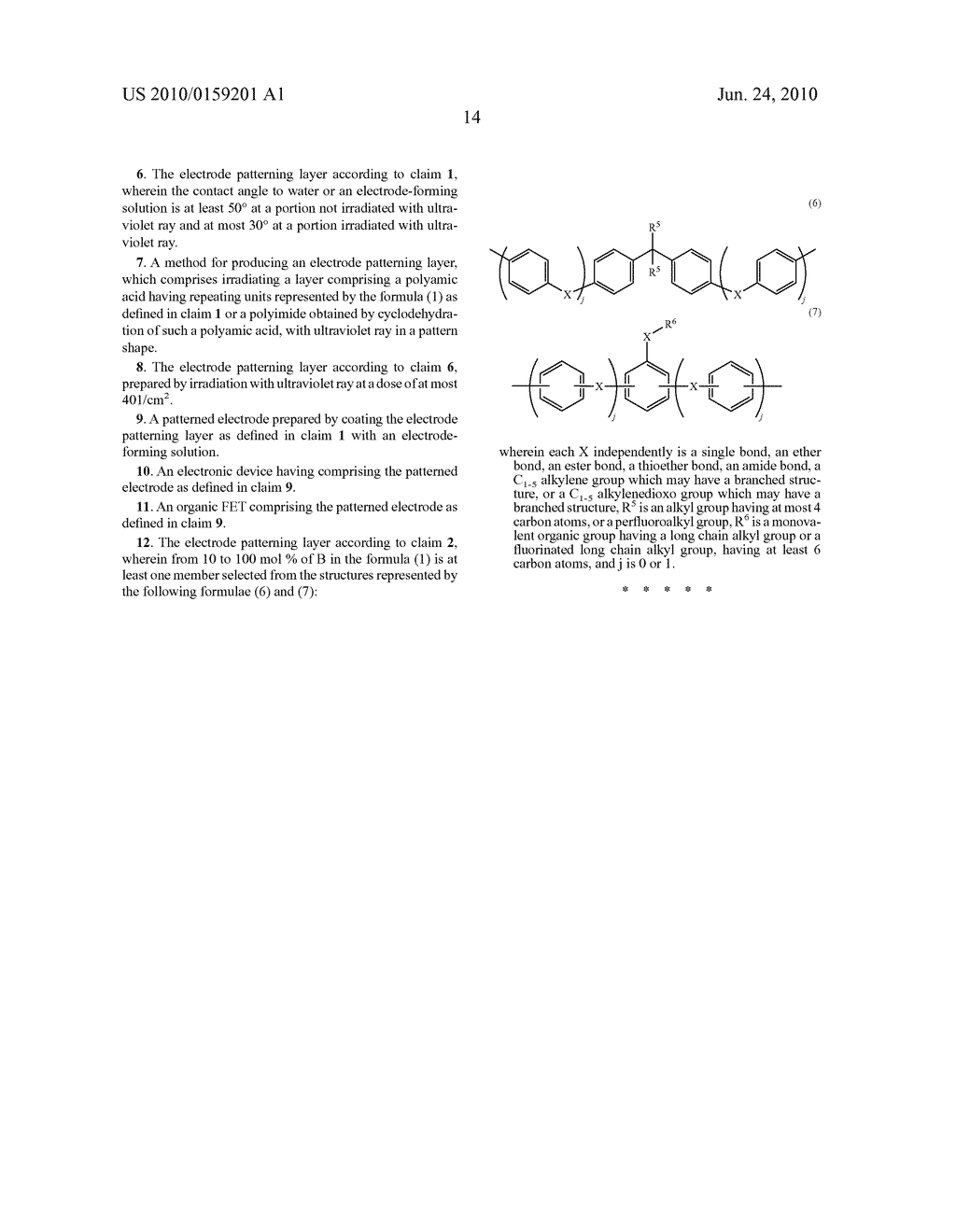 ELECTRODE PATTERNING LAYER COMPRISING POLYAMIC ACID OR POLYIMIDE AND ELECTRONIC DEVICE USING THE SAME - diagram, schematic, and image 17