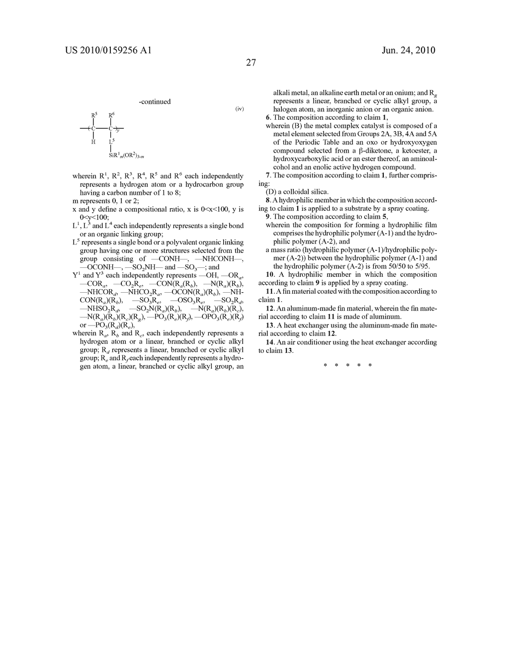 COMPOSITION FOR FORMING HYDROPHIC FIRM, SPRAY COMPOSITION AND HYDROPHILIC MEMBER USING THE SAME - diagram, schematic, and image 28