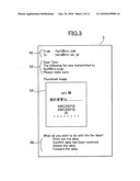 Data transmission/reception system that informs a user that image data has been transmitted diagram and image