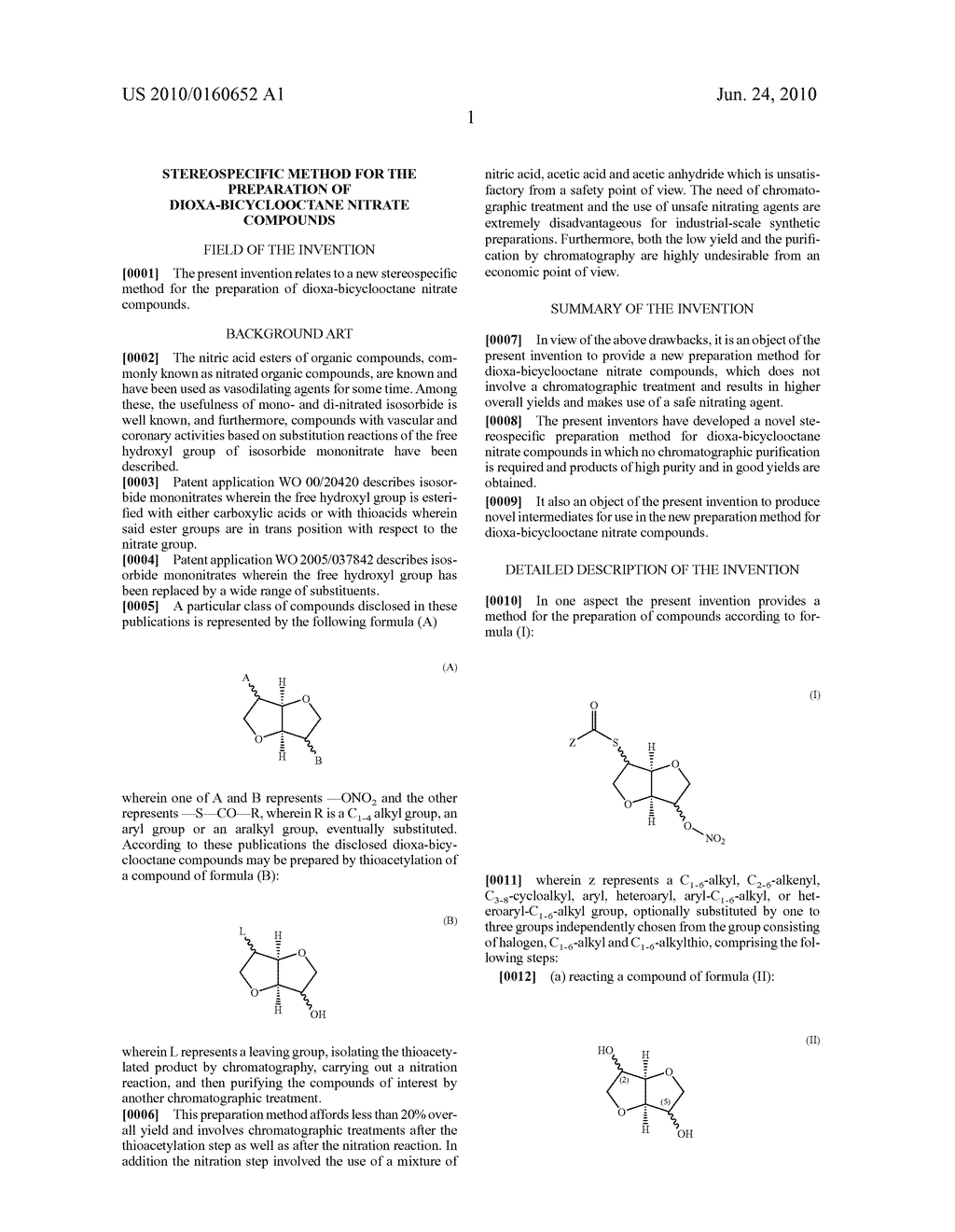 STEREOSPECIFIC METHOD FOR THE PREPARATION OF DIOXA-BICYCLOOCTANE NITRATE COMPOUNDS - diagram, schematic, and image 02