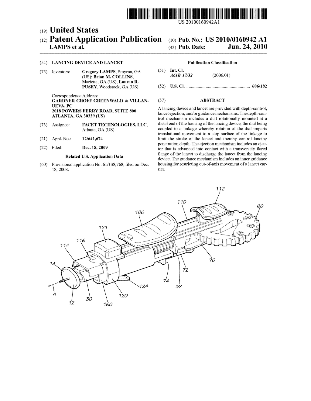 LANCING DEVICE AND LANCET - diagram, schematic, and image 01