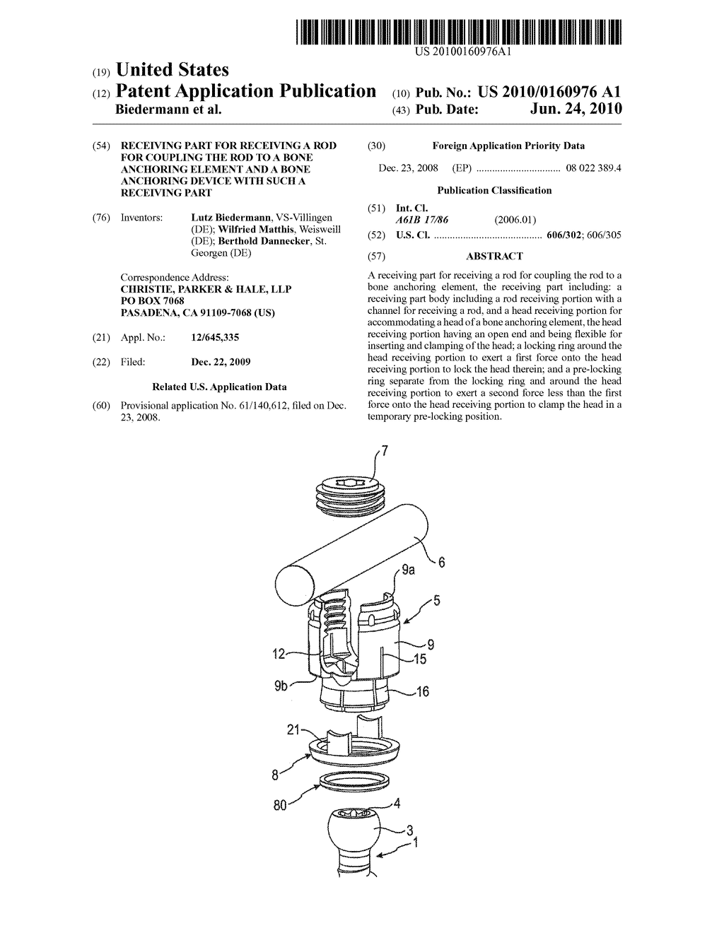 RECEIVING PART FOR RECEIVING A ROD FOR COUPLING THE ROD TO A BONE ANCHORING ELEMENT AND A BONE ANCHORING DEVICE WITH SUCH A RECEIVING PART - diagram, schematic, and image 01