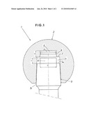 ASSEMBLY CONSISTING OF HEAD AND MOVABLE NECK FOR PREPARING THE IMPLANTATION OF AN ARTIFICIAL HIP diagram and image