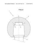 ASSEMBLY CONSISTING OF HEAD AND MOVABLE NECK FOR PREPARING THE IMPLANTATION OF AN ARTIFICIAL HIP diagram and image