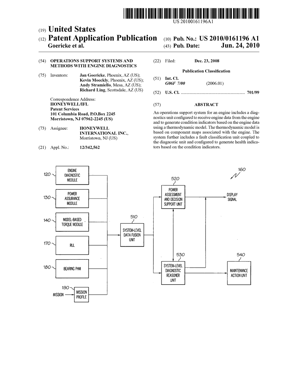 OPERATIONS SUPPORT SYSTEMS AND METHODS WITH ENGINE DIAGNOSTICS - diagram, schematic, and image 01